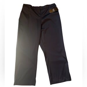 MSK NWT Womens Size 1X Satin Shiny Wide Leg Pants Button Zip Front Elastic Back